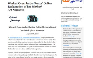 Jaclyn Santos online-reclamation of her work of art narrative